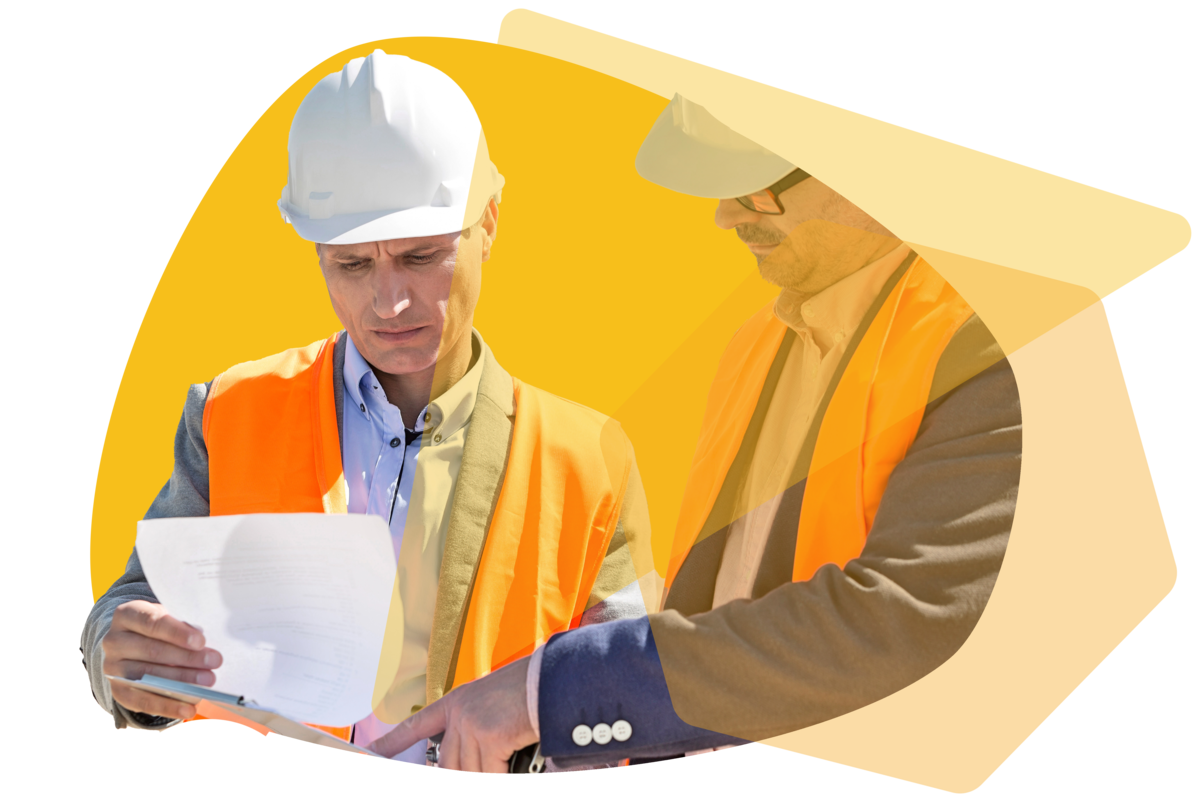 contractor about to lay a brick down